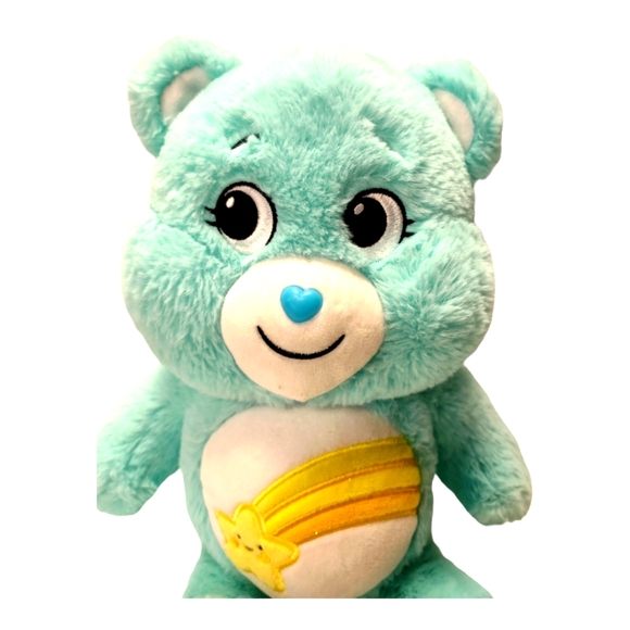 Care Bears Wish Bear Teal and White Stuffed Plush Collectible Toy Animal - Picture 2 of 8